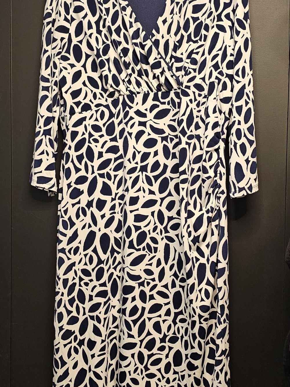 Liz Claiborne Navy and White Midi Dress